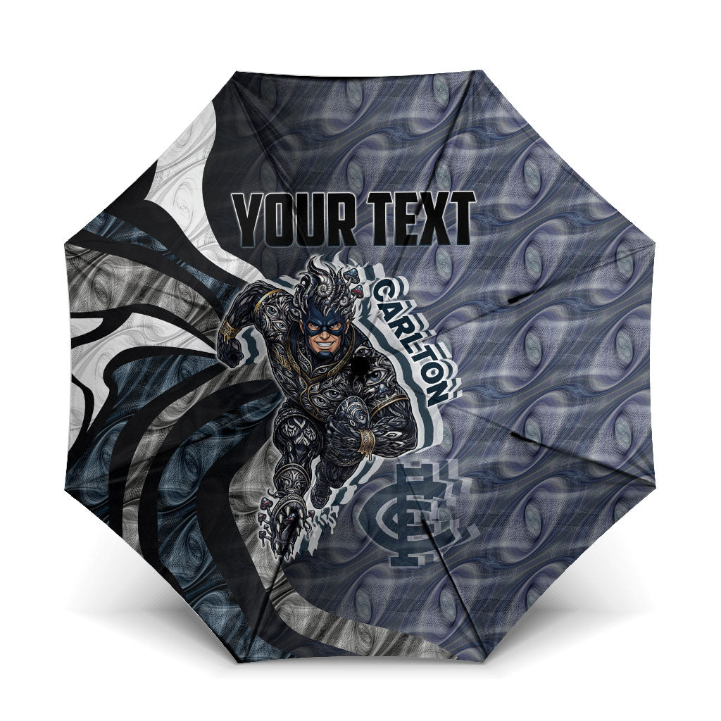 Personalised Carlton Umbrella Trippy Psychedelic Abstract Art Mascot Football Fans