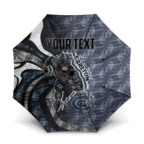 Personalised Carlton Umbrella Trippy Psychedelic Abstract Art Mascot Football Fans