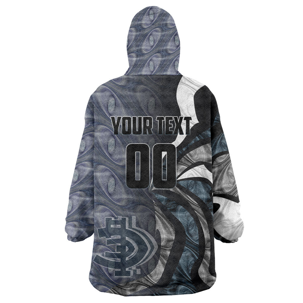 Personalised Carlton Wearable Blanket Hoodie Trippy Psychedelic Abstract Art Mascot Football Fans