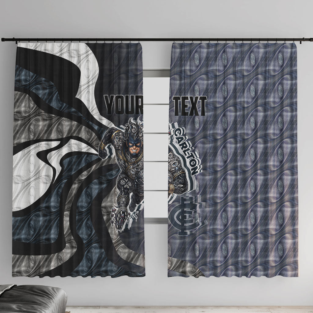Personalised Carlton Window Curtain Trippy Psychedelic Abstract Art Mascot Football Fans