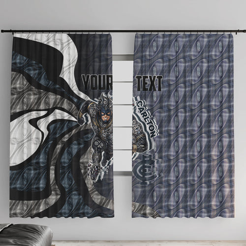 Personalised Carlton Window Curtain Trippy Psychedelic Abstract Art Mascot Football Fans