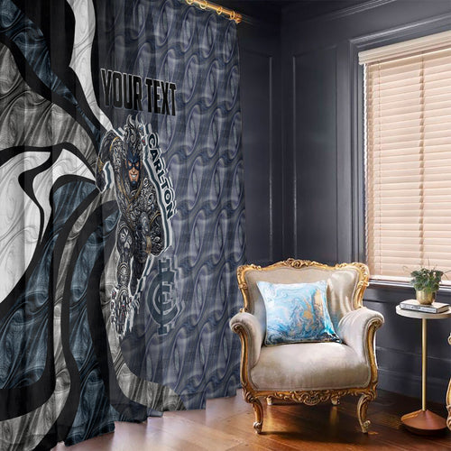 Personalised Carlton Window Curtain Trippy Psychedelic Abstract Art Mascot Football Fans