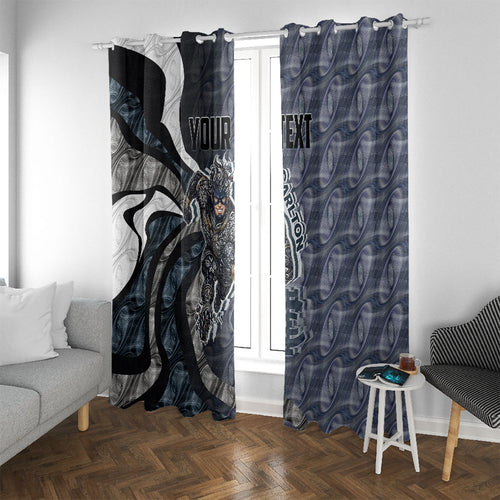 Personalised Carlton Window Curtain Trippy Psychedelic Abstract Art Mascot Football Fans