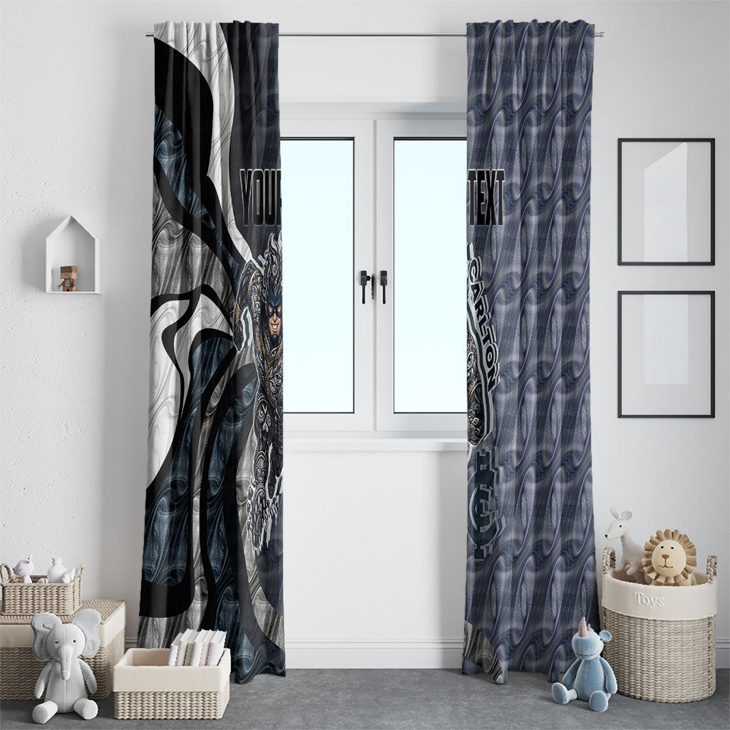 Personalised Carlton Window Curtain Trippy Psychedelic Abstract Art Mascot Football Fans