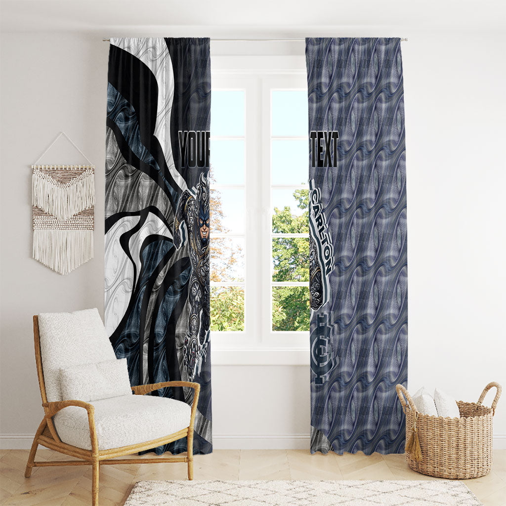 Personalised Carlton Window Curtain Trippy Psychedelic Abstract Art Mascot Football Fans