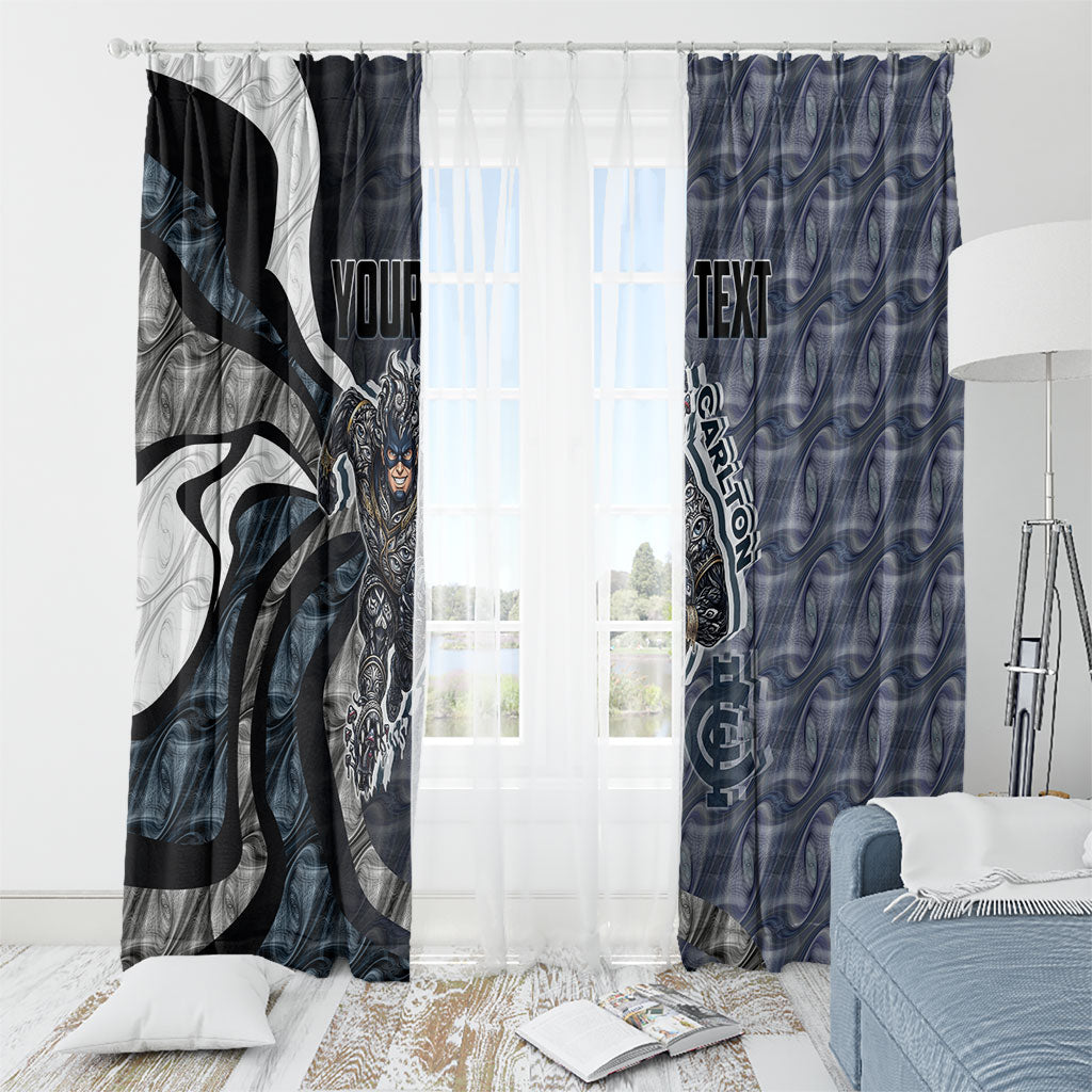 Personalised Carlton Window Curtain Trippy Psychedelic Abstract Art Mascot Football Fans