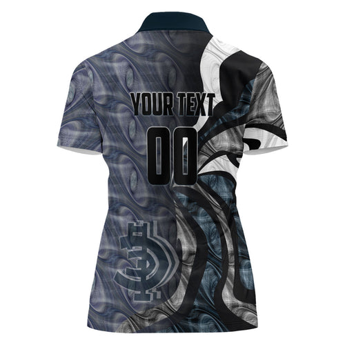 Personalised Carlton Women Polo Shirt Trippy Psychedelic Abstract Art Mascot Football Fans