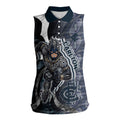 Personalised Carlton Women Sleeveless Polo Shirt Trippy Psychedelic Abstract Art Mascot Football Fans