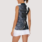 Personalised Carlton Women Sleeveless Polo Shirt Trippy Psychedelic Abstract Art Mascot Football Fans