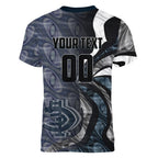 Personalised Carlton Women V-Neck T-Shirt Trippy Psychedelic Abstract Art Mascot Football Fans