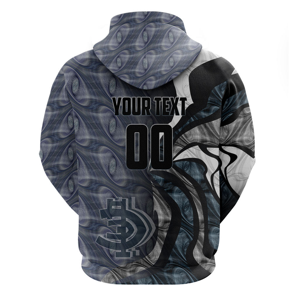 Personalised Carlton Zip Hoodie Trippy Psychedelic Abstract Art Mascot Football Fans
