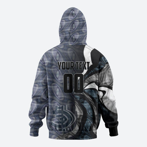 Personalised Carlton Zip Hoodie Trippy Psychedelic Abstract Art Mascot Football Fans