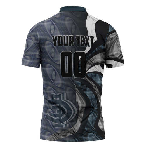 Personalised Carlton Zipper Polo Shirt Trippy Psychedelic Abstract Art Mascot Football Fans