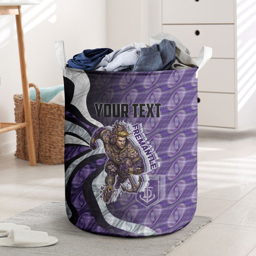 Personalised Fremantle Dockers Laundry Basket Trippy Psychedelic Abstract Art Mascot Football Fans