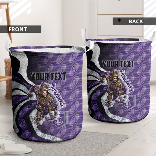 Personalised Fremantle Dockers Laundry Basket Trippy Psychedelic Abstract Art Mascot Football Fans