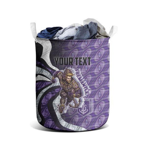 Personalised Fremantle Dockers Laundry Basket Trippy Psychedelic Abstract Art Mascot Football Fans