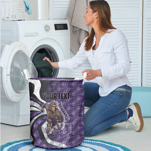 Personalised Fremantle Dockers Laundry Basket Trippy Psychedelic Abstract Art Mascot Football Fans