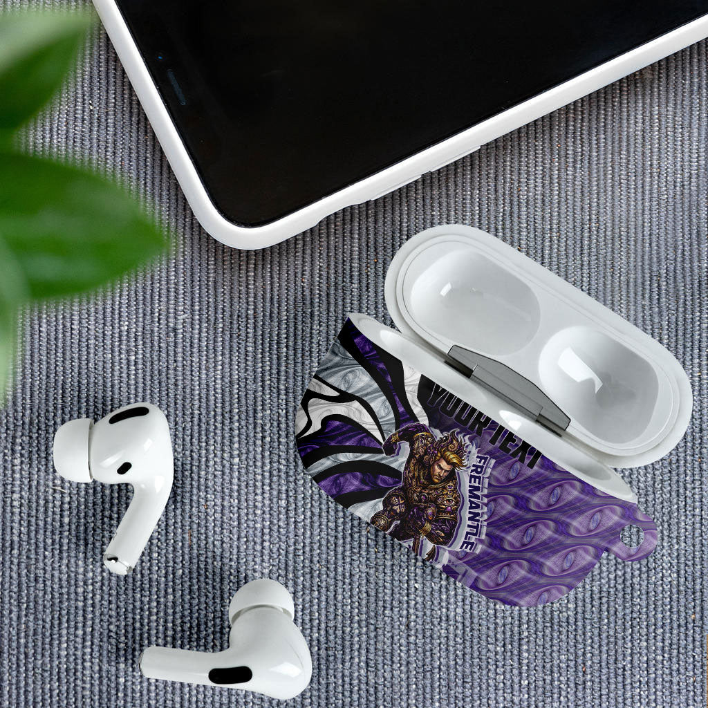 Personalised Fremantle Dockers AirPods Case Trippy Psychedelic Abstract Art Mascot Football Fans