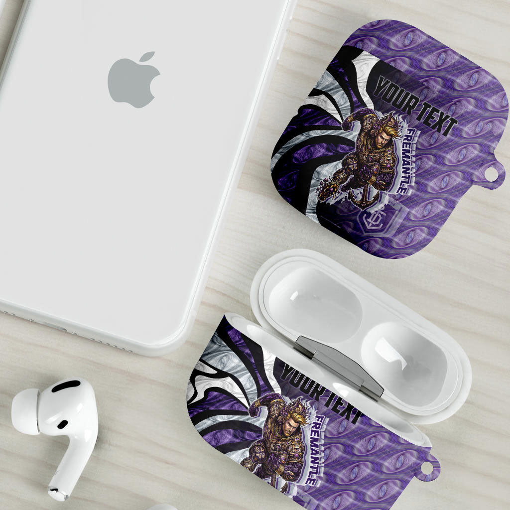 Personalised Fremantle Dockers AirPods Case Trippy Psychedelic Abstract Art Mascot Football Fans