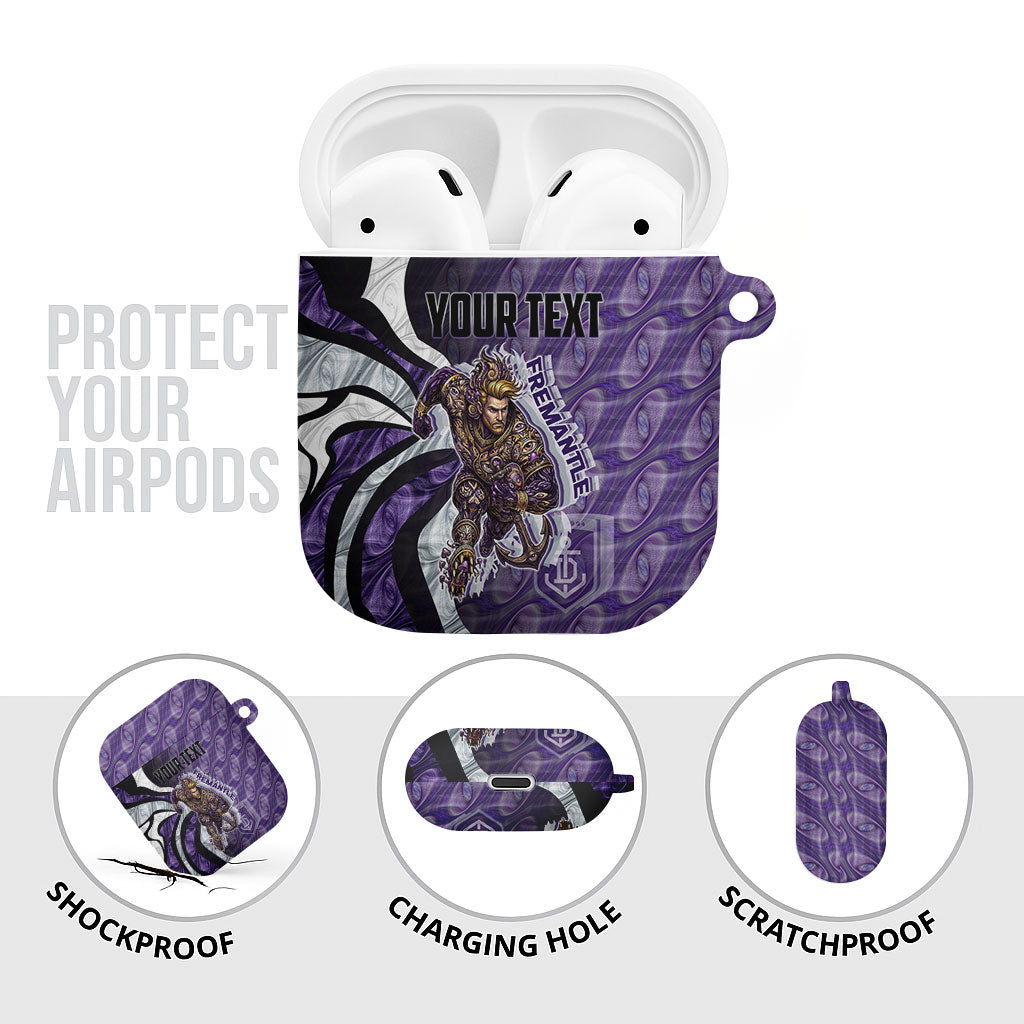 Personalised Fremantle Dockers AirPods Case Trippy Psychedelic Abstract Art Mascot Football Fans