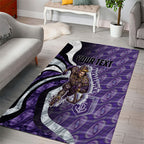 Personalised Fremantle Dockers Area Rug Trippy Psychedelic Abstract Art Mascot Football Fans