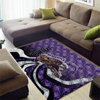 Personalised Fremantle Dockers Area Rug Trippy Psychedelic Abstract Art Mascot Football Fans
