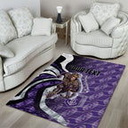 Personalised Fremantle Dockers Area Rug Trippy Psychedelic Abstract Art Mascot Football Fans