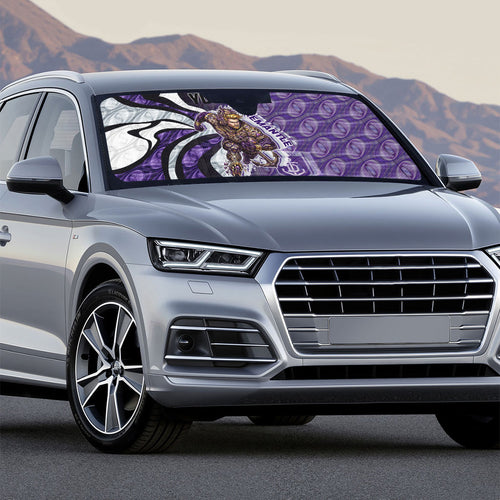Personalised Fremantle Dockers Auto Sun Shade Trippy Psychedelic Abstract Art Mascot Football Fans