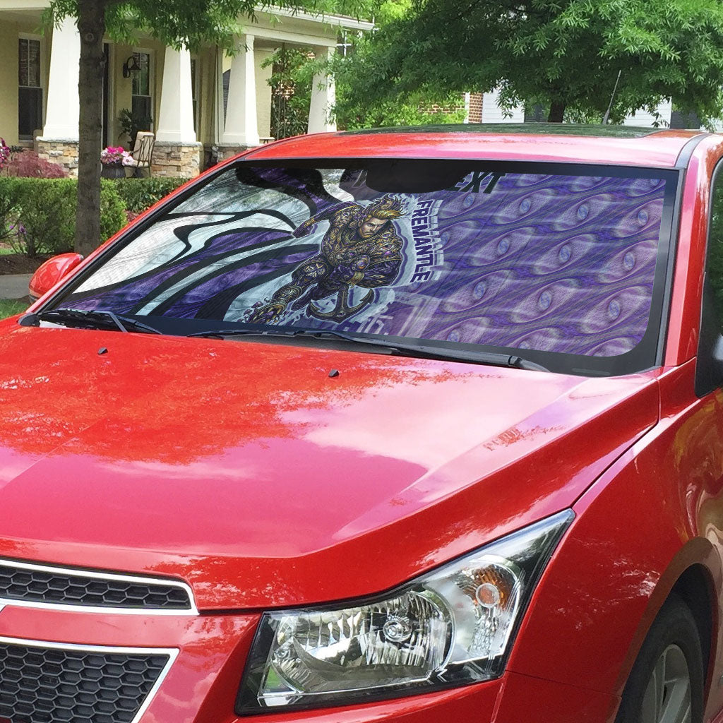 Personalised Fremantle Dockers Auto Sun Shade Trippy Psychedelic Abstract Art Mascot Football Fans