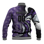 Personalised Fremantle Dockers Baseball Jacket Trippy Psychedelic Abstract Art Mascot Football Fans