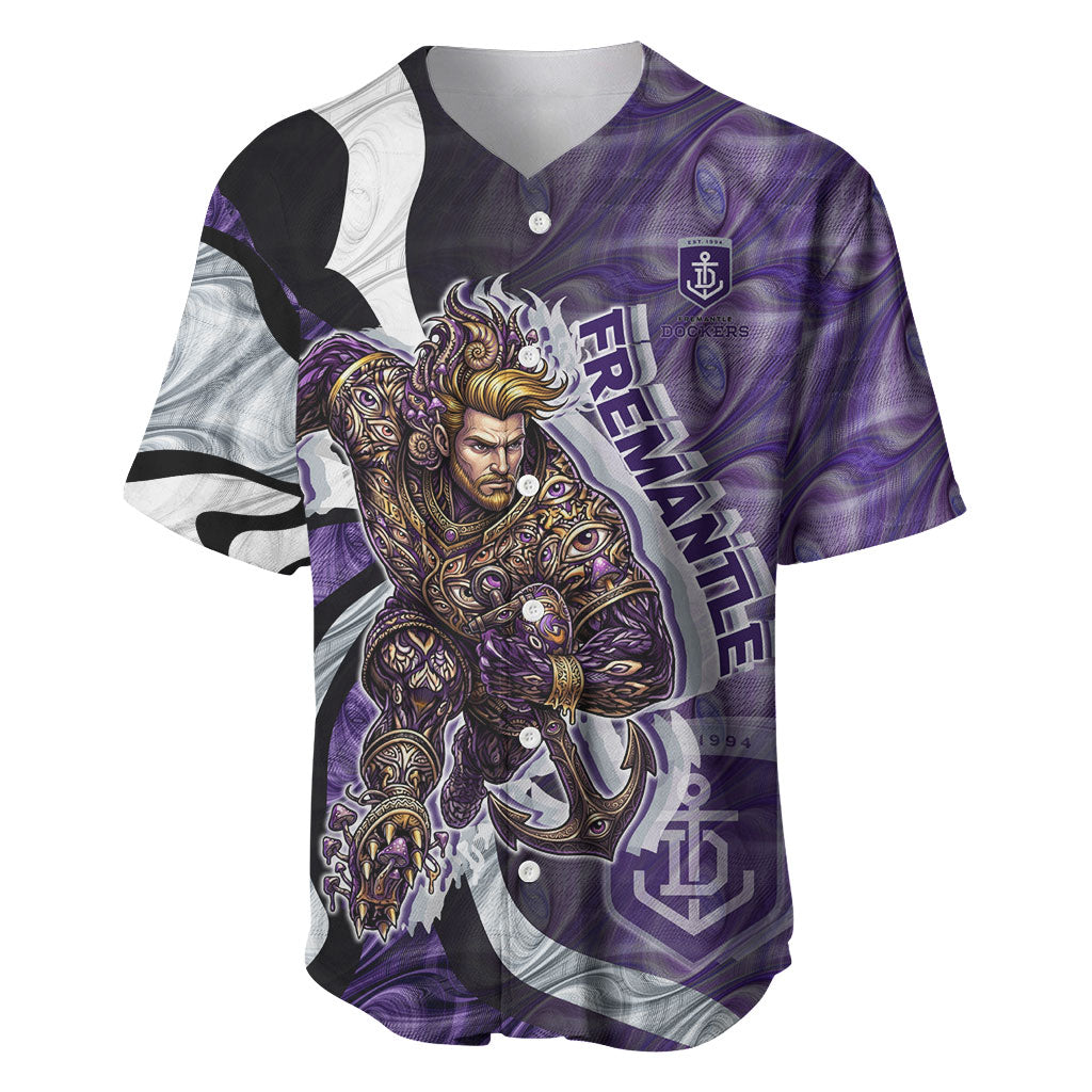 Personalised Fremantle Dockers Baseball Jersey Trippy Psychedelic Abstract Art Mascot Football Fans