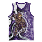 Personalised Fremantle Dockers Basketball Jersey Trippy Psychedelic Abstract Art Mascot Football Fans