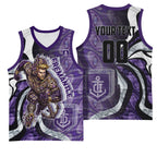 Personalised Fremantle Dockers Basketball Jersey Trippy Psychedelic Abstract Art Mascot Football Fans