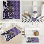 Personalised Fremantle Dockers Bathroom Set Trippy Psychedelic Abstract Art Mascot Football Fans