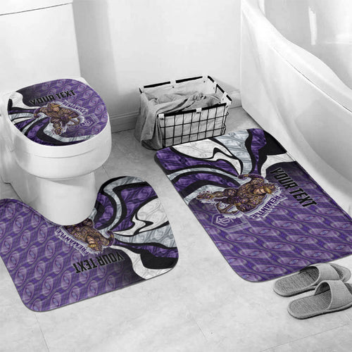 Personalised Fremantle Dockers Bathroom Set Trippy Psychedelic Abstract Art Mascot Football Fans