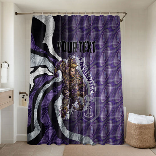 Personalised Fremantle Dockers Bathroom Set Trippy Psychedelic Abstract Art Mascot Football Fans