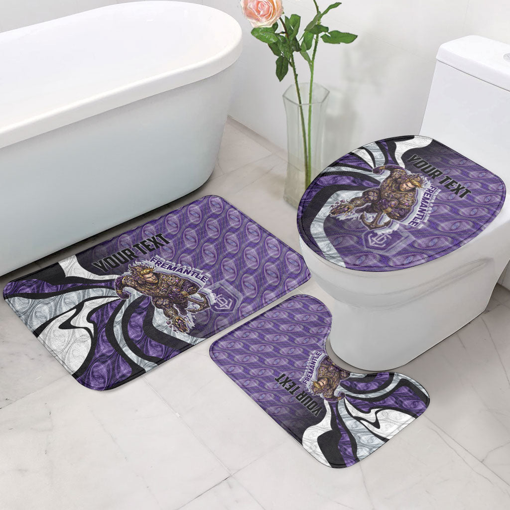 Personalised Fremantle Dockers Bathroom Set Trippy Psychedelic Abstract Art Mascot Football Fans