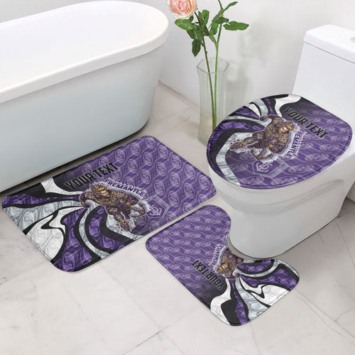 Personalised Fremantle Dockers Bathroom Set Trippy Psychedelic Abstract Art Mascot Football Fans