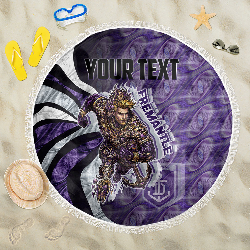 Personalised Fremantle Dockers Beach Blanket Trippy Psychedelic Abstract Art Mascot Football Fans