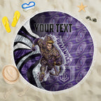 Personalised Fremantle Dockers Beach Blanket Trippy Psychedelic Abstract Art Mascot Football Fans