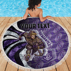Personalised Fremantle Dockers Beach Blanket Trippy Psychedelic Abstract Art Mascot Football Fans