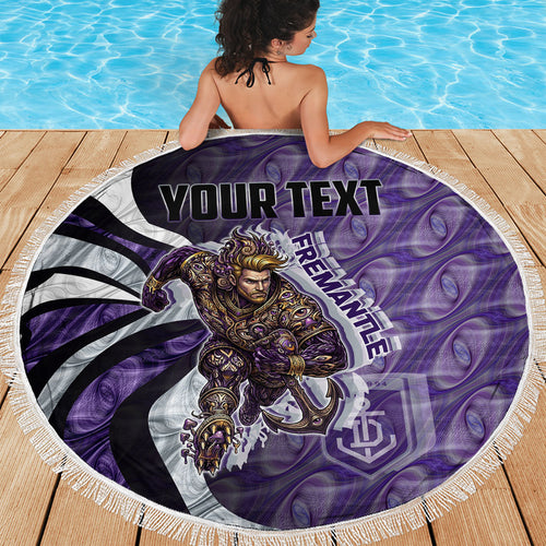 Personalised Fremantle Dockers Beach Blanket Trippy Psychedelic Abstract Art Mascot Football Fans
