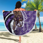 Personalised Fremantle Dockers Beach Blanket Trippy Psychedelic Abstract Art Mascot Football Fans