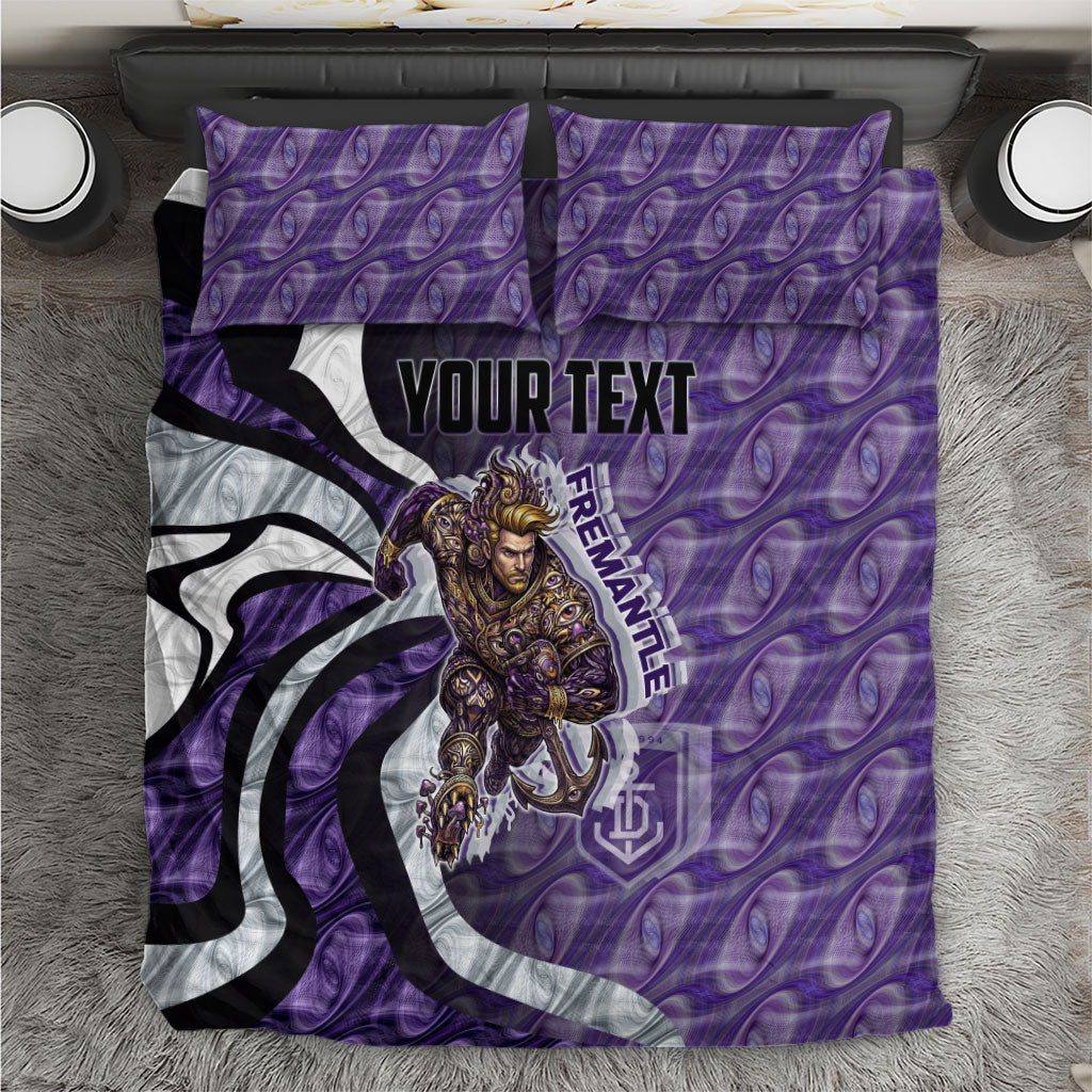 Personalised Fremantle Dockers Bedding Set Trippy Psychedelic Abstract Art Mascot Football Fans