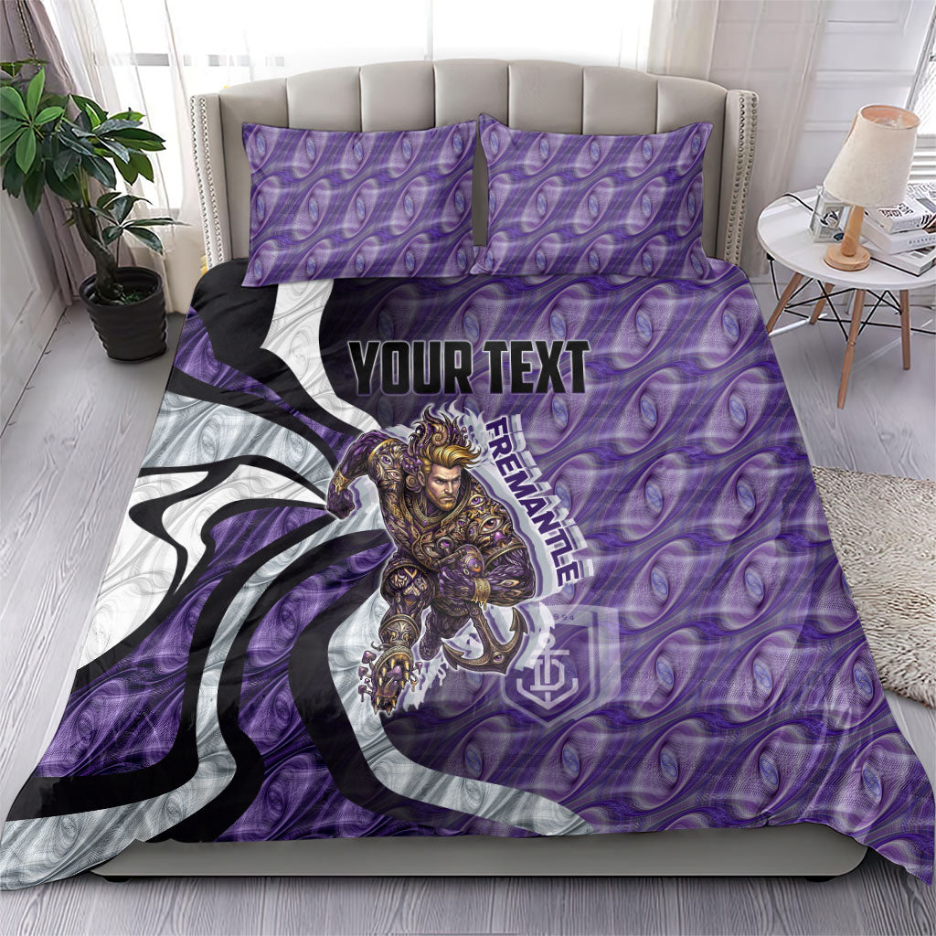 Personalised Fremantle Dockers Bedding Set Trippy Psychedelic Abstract Art Mascot Football Fans