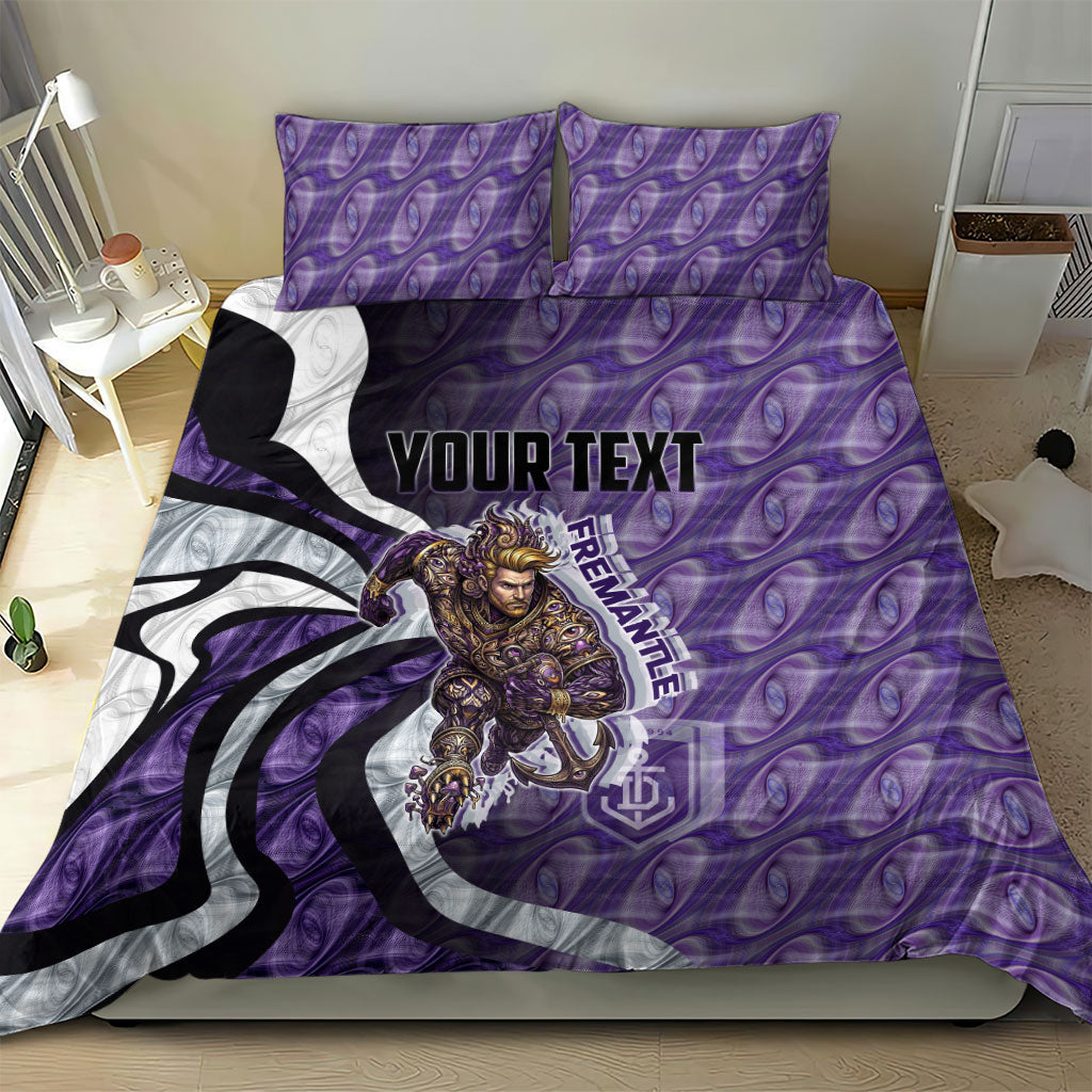 Personalised Fremantle Dockers Bedding Set Trippy Psychedelic Abstract Art Mascot Football Fans