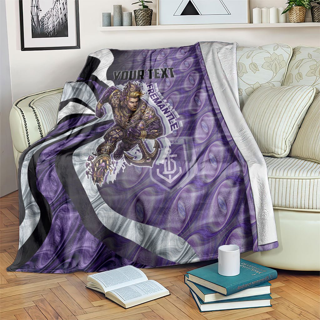 Personalised Fremantle Dockers Blanket Trippy Psychedelic Abstract Art Mascot Football Fans
