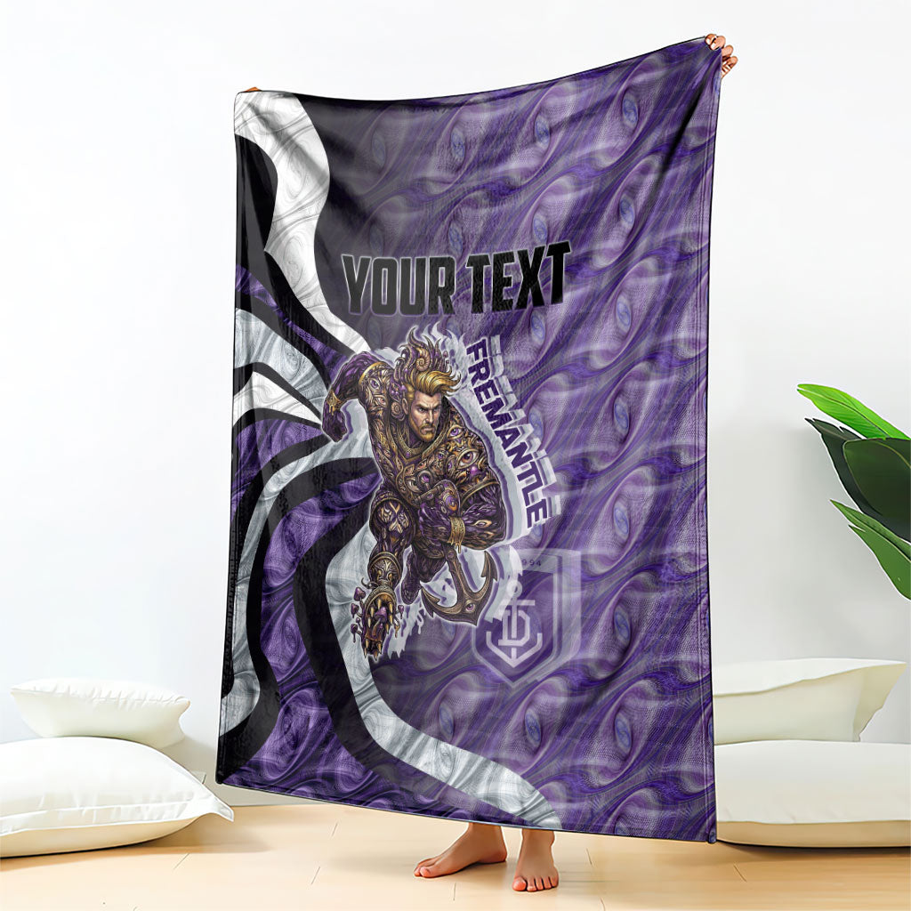 Personalised Fremantle Dockers Blanket Trippy Psychedelic Abstract Art Mascot Football Fans