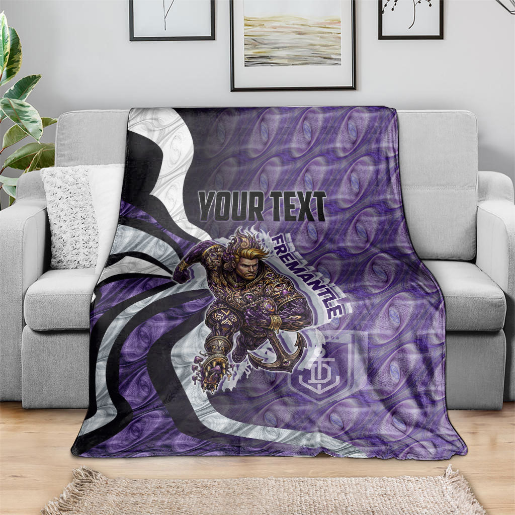 Personalised Fremantle Dockers Blanket Trippy Psychedelic Abstract Art Mascot Football Fans