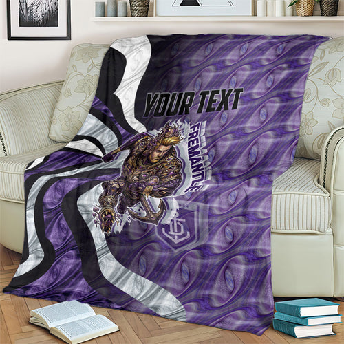 Personalised Fremantle Dockers Blanket Trippy Psychedelic Abstract Art Mascot Football Fans